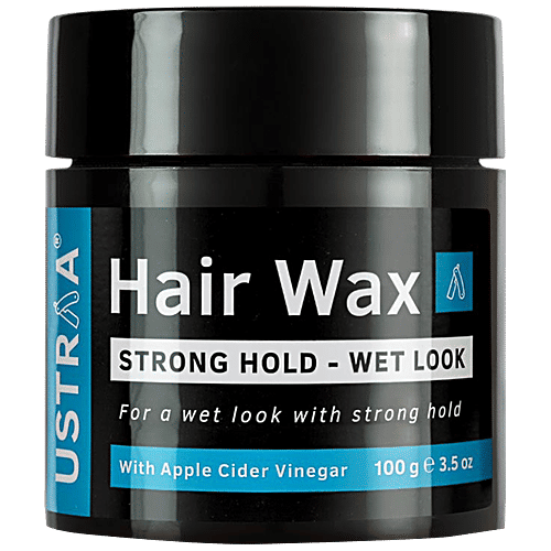 Ustraa Hair Wax For Men - Wet Look & Strong Hold, With Apple Cider Vinegar, 100 g  Free of Petrolatum, Paraffin