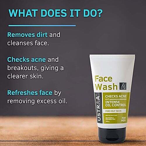 Ustraa Face Wash - Oily Skin, 100 g  Sulphate & Paraben Free