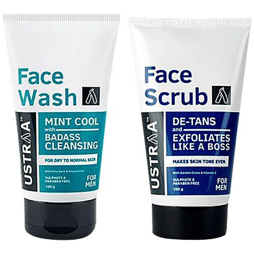 Buy Ustraa DeTan Face Wash With Face Scrub Combo For Men, Suitable