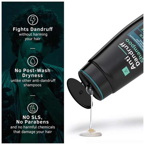 Ustraa Men Anti Dandruff Hair Shampoo - Ginger & Tea Tree, Controls Itch & Dryness, 250 ml  