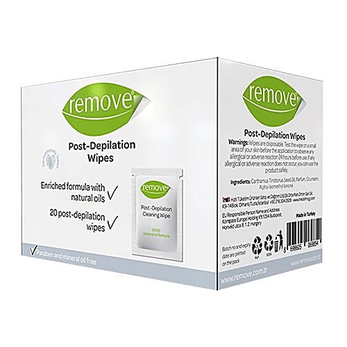 remove Wax Post-Depilation Cleaning Wipes, 20 Pulls  