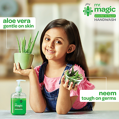Godrej Protekt Mr. Magic Powder-To-Liquid Germ Protection Handwash Refill - Makes 200 ml Of Liquid, 9 g  
