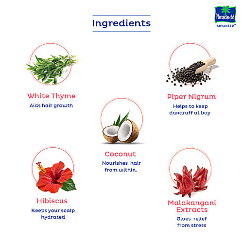 Parachute Advansed Ayurvedic Warming Coconut Hot Hair Oil - For Dryness Repair, Aids Hair Growth, Natural Ayurvedic Ingredients, 400 ml (Get 90 ml Oil Free) Natural Ayurvedic Ingredients