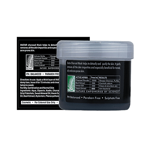 Inatur Charcoal Face Mask, 125 g