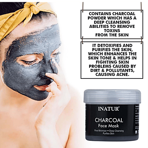 Inatur Charcoal Face Mask, 125 g