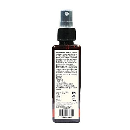 INATUR  Vetiver Hydrosol Floral Water, 100 ml  
