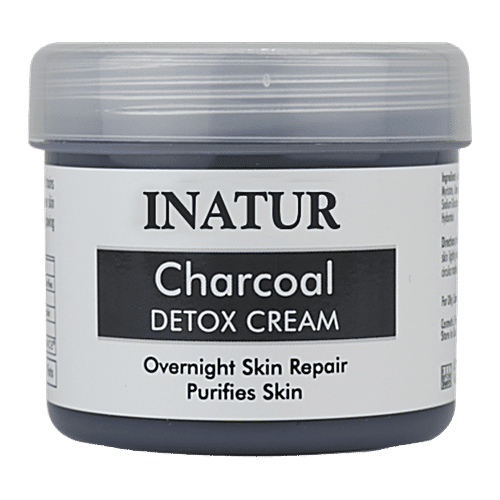 INATUR  Charcoal Detox Over Night Repair Face Cream, 125 g  