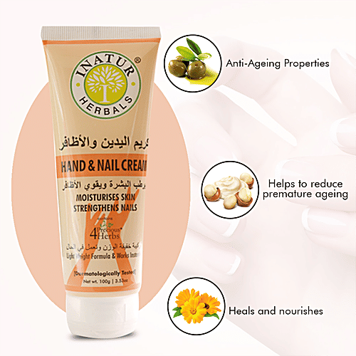 Buy INATUR Hand & Nail Cream 4 Precious Herbs Online at Best Price of