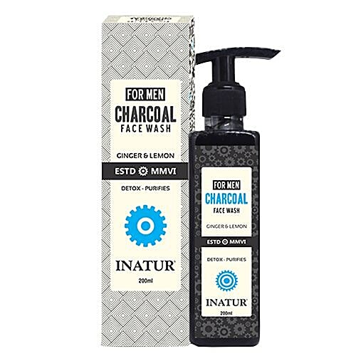 INATUR  Men Charcoal Face Wash, 200 ml  