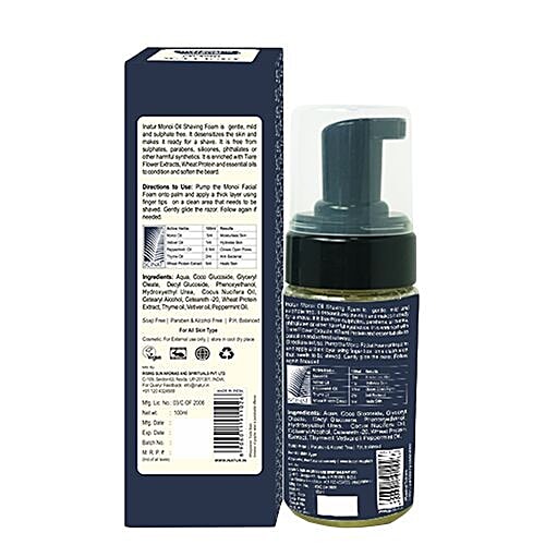 INATUR  Monoi Thyme & Mint Shaving Foam For Men, 100 ml  