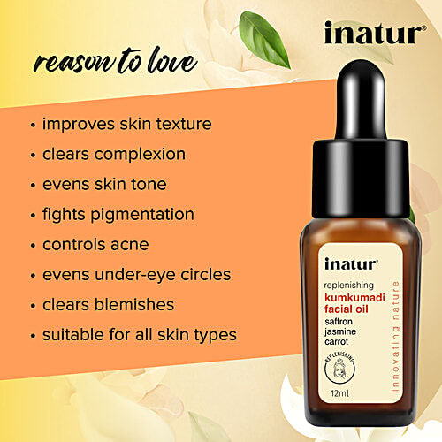 Inatur Kumkumadi Ayurvedic Facial Oil, 12 ml  Organic