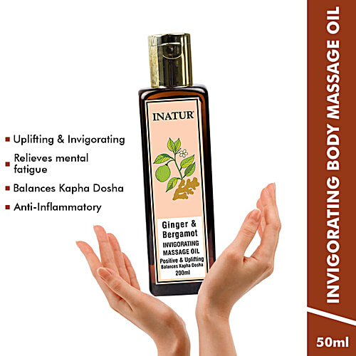 Inatur Invigorating Body Massage Oil, 200 ml  