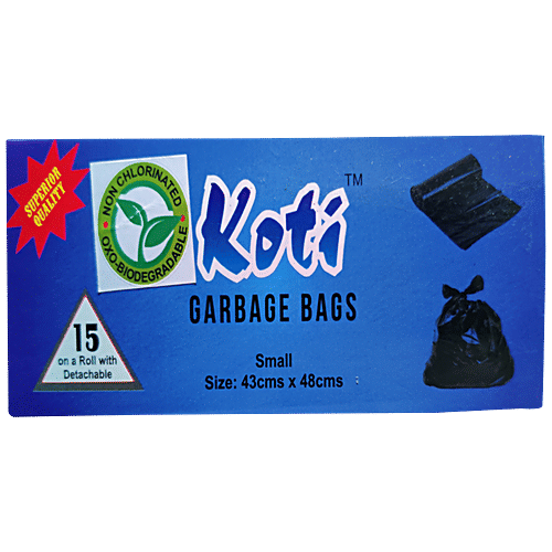 Koti Oxo-Biodegradable Garbage Bag Roll - Small, 15 pcs