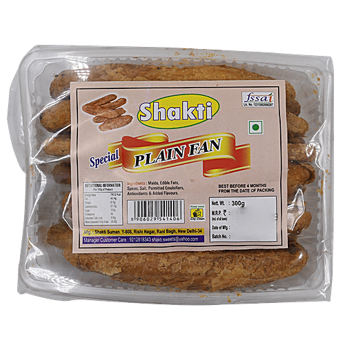 Shakti Snacks - Plain Fan, 300 g Jar 
