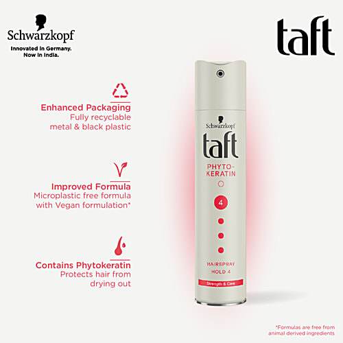 Schwarzkopf Taft Phyto-Keratin Hairspray - Hold 4, 250 ml All Weather Proof