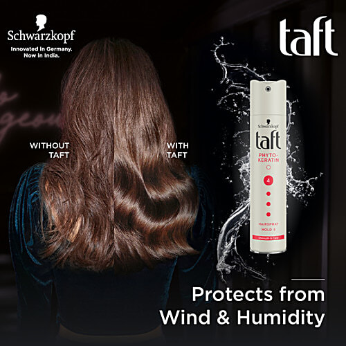 Schwarzkopf Taft Phyto-Keratin Hairspray - Hold 4, 250 ml All Weather Proof