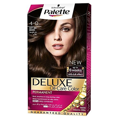 Schwarzkopf Palette Deluxe Oil-Care Color Permanent - 4-0 Soft Mid Brown, 115 ml  