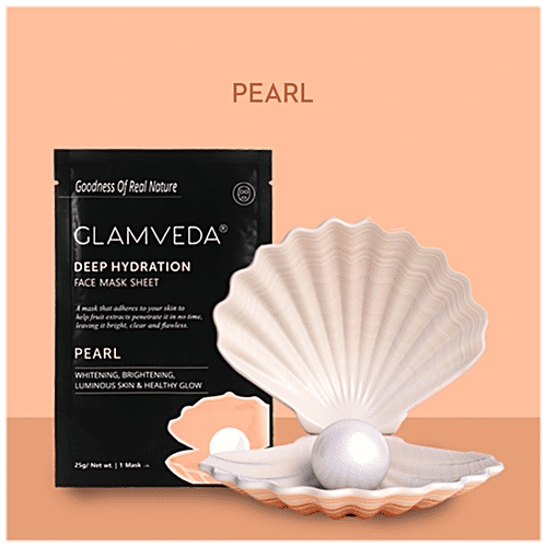Glamveda Pearl Whitening & Brightening Face Mask Sheet, Free From Harmful Chemicals & Paraben, 25 g  Free from Harmful Chemicals & Paraben