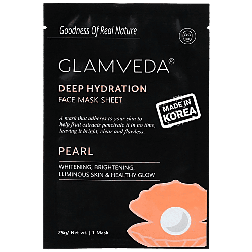 Buy Glamveda Pearl Whitening & Brightening Face Mask Sheet, Free From