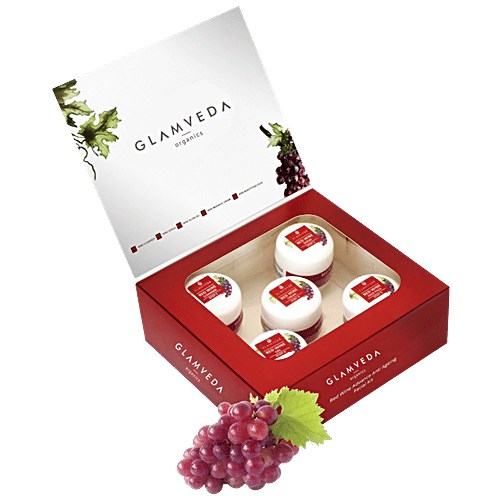 Glamveda Red Wine Advance Anti Ageing Facial Kit, 110 g  