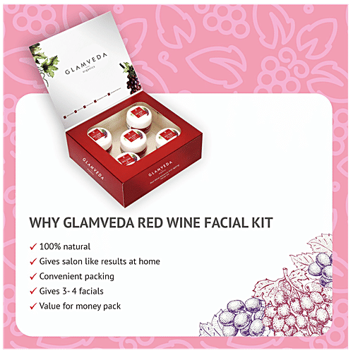 Buy Glamveda Red Wine Advance Anti Ageing Facial Kit Online at Best