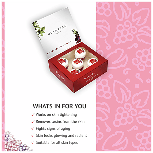 Glamveda Red Wine Advance Anti Ageing Facial Kit, 110 g  