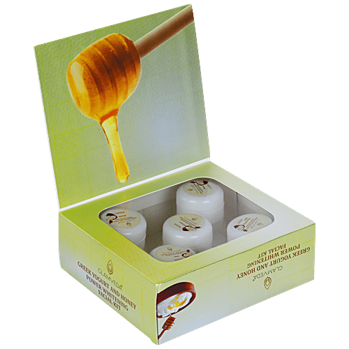 Glamveda Power Whitening Facial Kit - Greek Yogurt & Honey, For All Skin Types, No Parabens, No Artificial Colorants, 110 g No Parabens, No Artificial Colorants