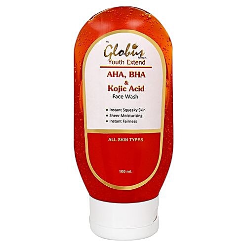 Buy Globus AHA, BHA & Kojic Acid Brightening Face Wash Online at Best