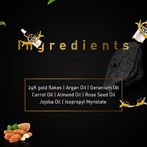 Qraa Gold Face & Beard Oil, 30 ml  Gives Instant Shine & Long Lasting Conditioning