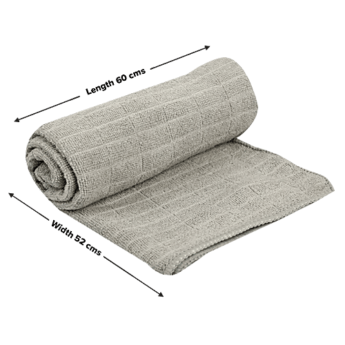 Liao Micro Fibre Cleaning/Dusting Cloth - G130061, Soft, Super Absorbent, Quick Dry, Red & Grey, 2 pcs  