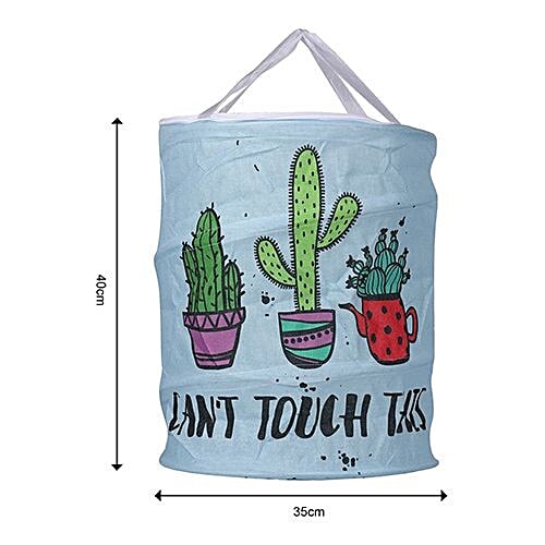 DP Clothes Storage Laundry Bag/Basket - Printed, Fabric Material, Washable, Lightweight, Blue, BB-560, 34 l  Lightweight, Durable