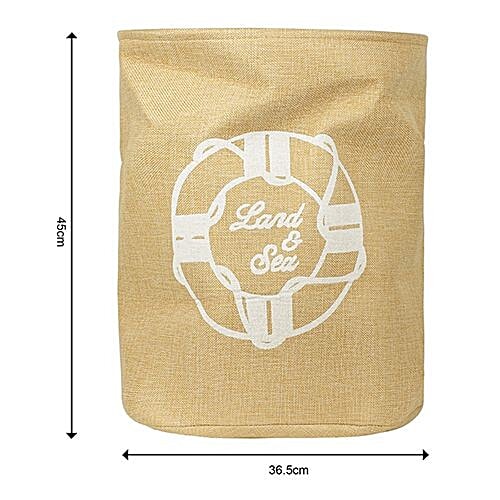 DP Clothes Storage Laundry Bag/Basket - Printed, Fabric Material, Washable, Lightweight, Beige, BB-554, 50 L Lightweight, Durable
