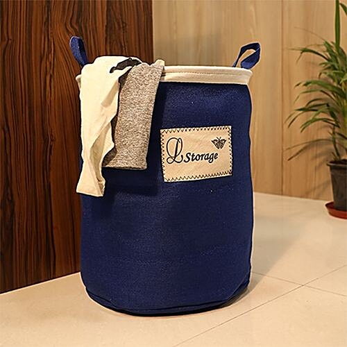 DP Clothes Storage Laundry Bag/Basket - Printed, Fabric Material, Washable, Lightweight, Blue, BB-558, 44 L  Lightweight, Durable