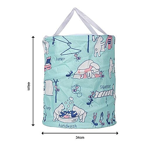 DP Clothes Storage Laundry Bag/Basket - Printed, Fabric Material, Washable, Lightweight, Blue, BB-56, 40 L Lightweight, Durable
