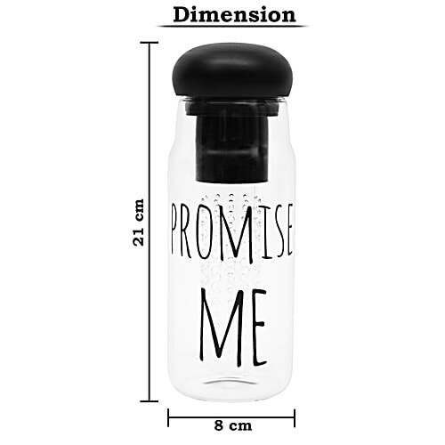 DP Detox Fruit & Tea Infuser (Tritan Material) Glass water Bottle with cover, 650 ml  