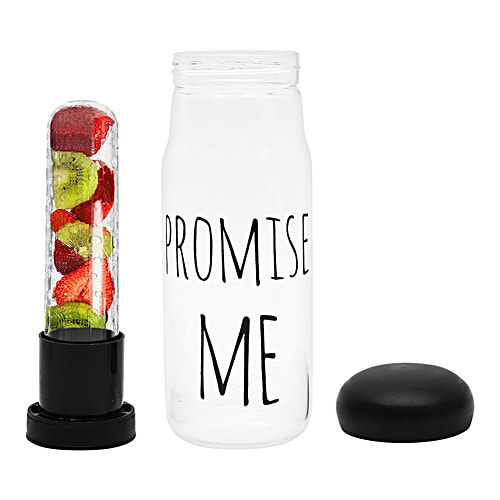 DP Detox Fruit & Tea Infuser (Tritan Material) Glass water Bottle with cover, 650 ml  