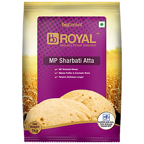 bb Royal Superior-Mp-Sharbati-Atta/Godihittu - Fortified, 1 kg  