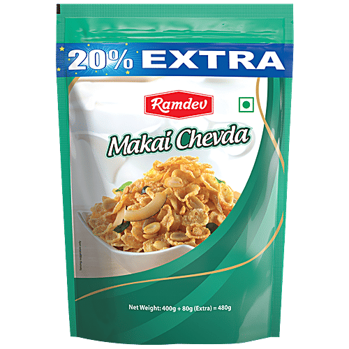 Ramdev Makai Chevda, 400 g Zipper Pouch Zero Cholesterol, Zero Trans Fat