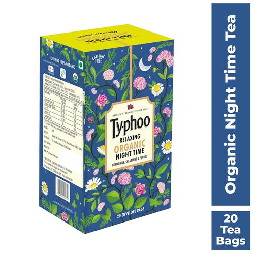 Typhoo Relaxing Organic Night Time Tea, 26 g (20 Bags x 1.3 g each) 