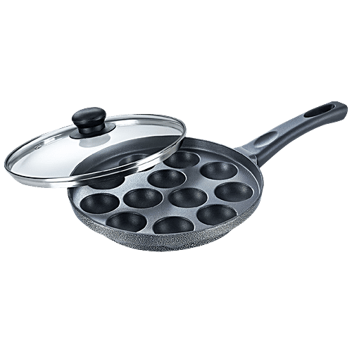Prestige Omega Select Plus 12 Pits Paniyarakkal - With Lid, 24 cm, Aluminium, Non-stick, 1 pc  PFOA Free