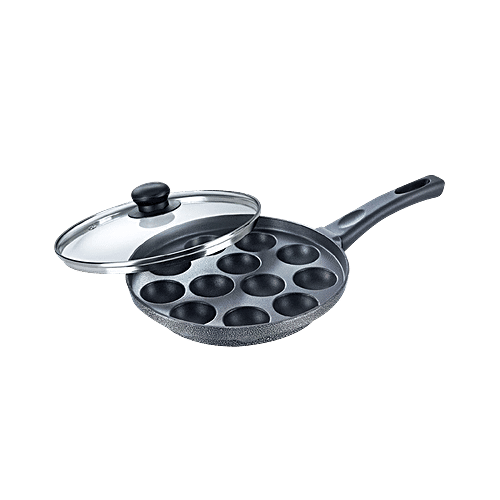 Prestige Omega Select Plus 12 Pits Paniyarakkal - With Lid, 24 cm, Aluminium, Non-stick, 1 pc  PFOA Free