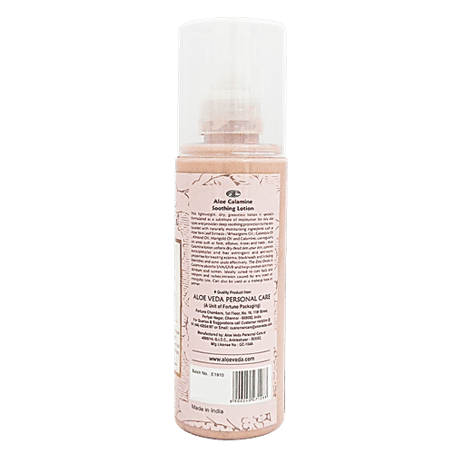 Aloe Veda Men & Women Aloe Calamine Soothing Lotion - Oily to Normal Skin, With Aloe Vera Leaf Extracts, 200 ml  Protects Skin From UV & Sunrays