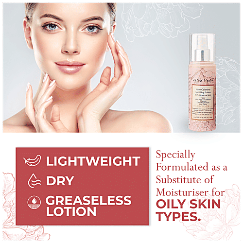 Aloe Veda Men & Women Aloe Calamine Soothing Lotion - Oily to Normal Skin, With Aloe Vera Leaf Extracts, 200 ml  Protects Skin From UV & Sunrays