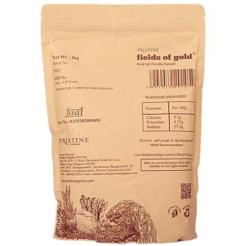 PRISTINE Fields of Gold - Rock Salt (Sendha Namak), 1 kg  
