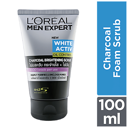 Loreal Paris Men Expert Charcoal Black Face Scrub, 100 ml
