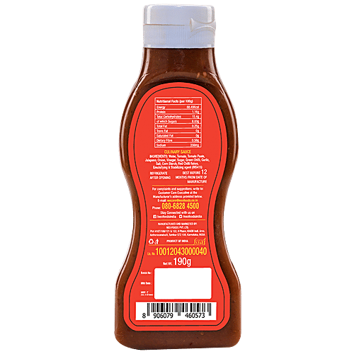 Neo Tomato Jalapeno Sauce, 190 g Bottle No Artificial Colour & Preservatives