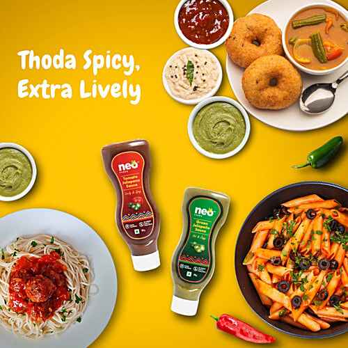 Neo Tomato Jalapeno Sauce, 190 g Bottle No Artificial Colour & Preservatives