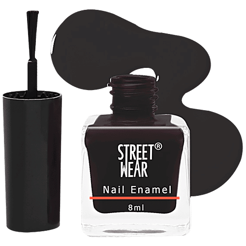 Street Wear Nail Enamel, 8 ml Black Knight Highly Pigmented, Long Lasting