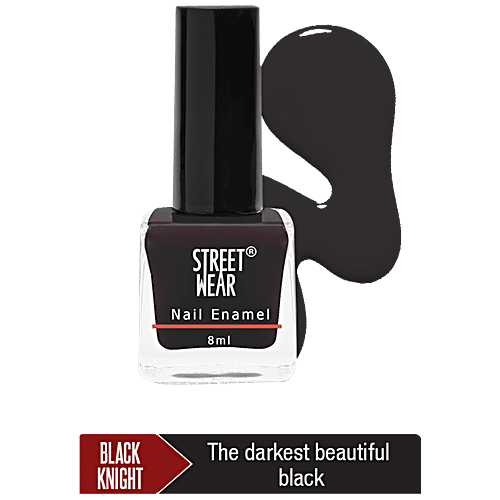Street Wear Nail Enamel, 8 ml Black Knight Highly Pigmented, Long Lasting