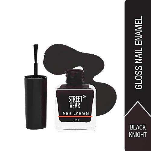 Street Wear Nail Enamel, 8 ml Black Knight Highly Pigmented, Long Lasting